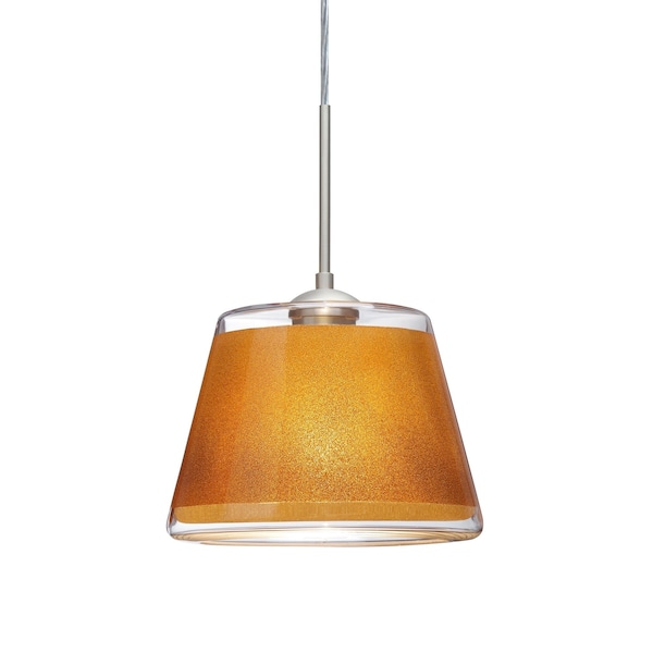 Besa Lighting Pica 9 Cord Pendant, Gold Sand, Satin Nickel Finish, 1x75W Incandescent 1JT-PIC9GD-SN - main
